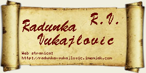 Radunka Vukajlović vizit kartica